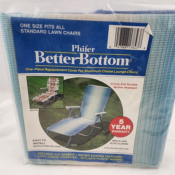 Other - Phifer Better Bottom One Piece Replacement Cover Chaise Lounge Sealed Blue White